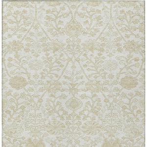 HomeRoots 5' Elegant Ivory and Beige Floral Area Rug - Stylish Washable Design for Indoor and Outdoor Spaces 8' X 10' 627818