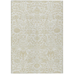 HomeRoots 5' Elegant Ivory and Beige Floral Area Rug - Stylish Washable Design for Indoor and Outdoor Spaces 8' X 10' 627818