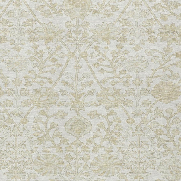 HomeRoots 5' Elegant Ivory and Beige Floral Area Rug - Stylish Washable Design for Indoor and Outdoor Spaces 8' X 10' 627818