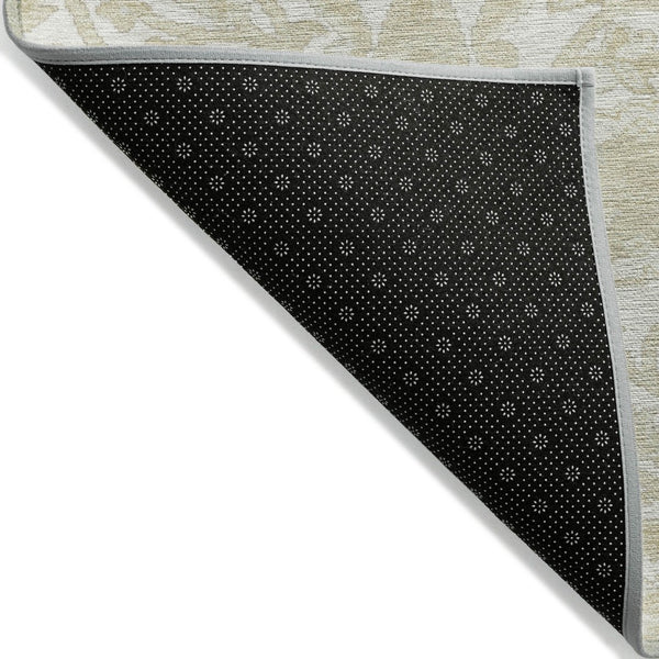 HomeRoots 5' Elegant Ivory and Beige Floral Area Rug - Stylish Washable Design for Indoor and Outdoor Spaces 9' X 12' 627819