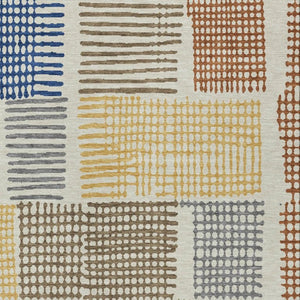 HomeRoots 5' Stylish Beige Gold and Blue Geometric Area Rug for Indoor and Outdoor Decor – Machine Washable! 8' X 10' 627854