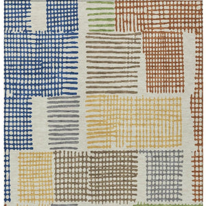 HomeRoots 5' Stylish Beige Gold and Blue Geometric Area Rug for Indoor and Outdoor Decor – Machine Washable! 10' X 14' 627856