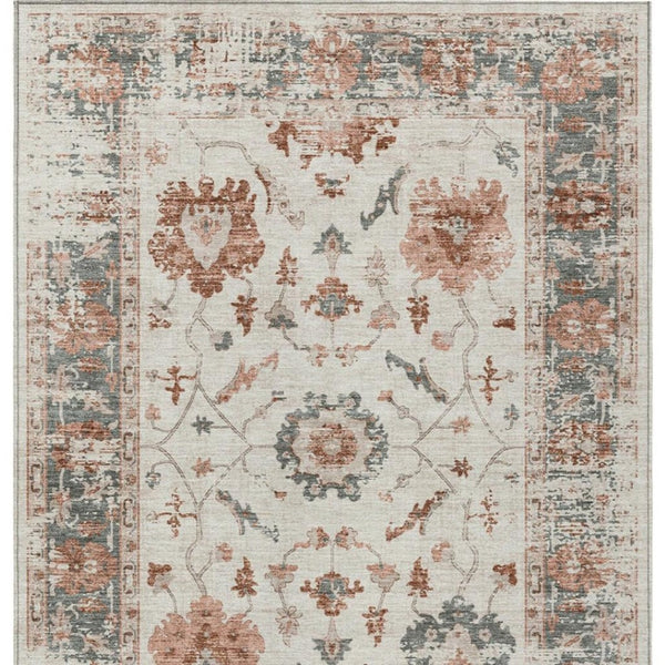 HomeRoots 5' Elegant Floral Washable Indoor Outdoor Area Rug - Durable, Stylish, Stain-Resistant Design! 5' X 8' 627876