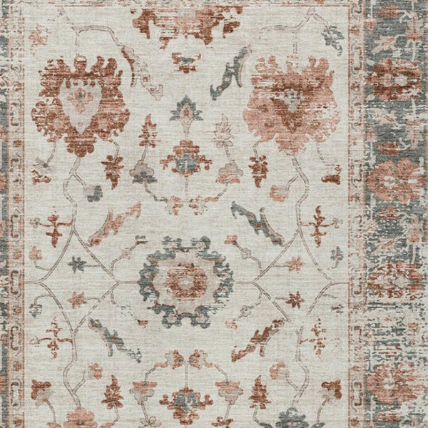 HomeRoots 5' Elegant Floral Washable Indoor Outdoor Area Rug - Durable, Stylish, Stain-Resistant Design! 5' X 8' 627876