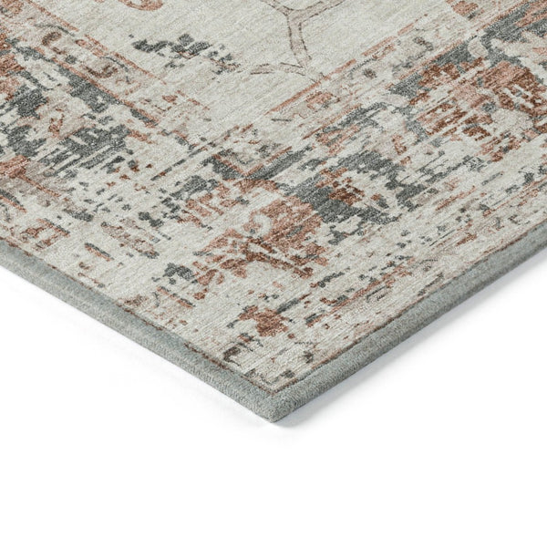 HomeRoots 5' Elegant Floral Washable Indoor Outdoor Area Rug - Durable, Stylish, Stain-Resistant Design! 8' X 10' 627878
