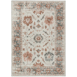 HomeRoots 5' Elegant Floral Washable Indoor Outdoor Area Rug - Durable, Stylish, Stain-Resistant Design! 9' X 12' 627879