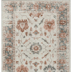 HomeRoots 5' Elegant Floral Washable Indoor Outdoor Area Rug - Durable, Stylish, Stain-Resistant Design! 10' X 14' 627880