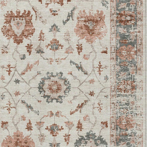 HomeRoots 5' Elegant Floral Washable Indoor Outdoor Area Rug - Durable, Stylish, Stain-Resistant Design! 10' X 14' 627880