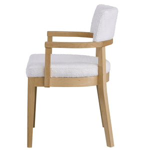 English Elm Gorge Oak Side Chairs Set of 2 — Padded Fabric Seats, Solid Wood Frame, Armrests & Modern Minimalist Design B062P209265