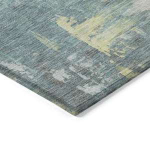 HomeRoots 5' Pale Aqua and Ivory Abstract Area Rug – Stylish, Washable Design for Indoor and Outdoor Spaces 8' X 10' 627914