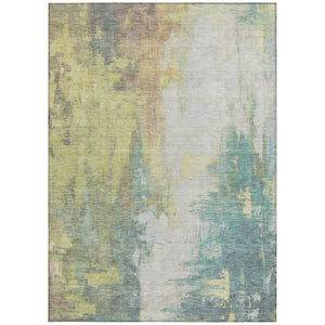 HomeRoots 5' Pale Aqua and Ivory Abstract Area Rug – Stylish, Washable Design for Indoor and Outdoor Spaces 10' X 14' 627916