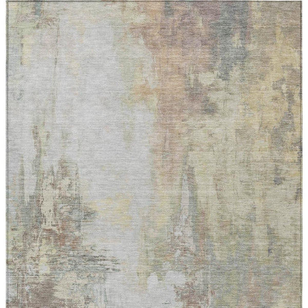 HomeRoots 5' Tan and Brown Abstract Area Rug - Durable, Machine Washable Indoor/Outdoor Accent for Any Space 5' X 8' 627918