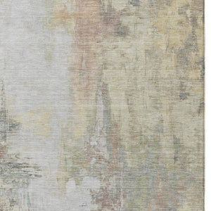 HomeRoots 5' Tan and Brown Abstract Area Rug - Durable, Machine Washable Indoor/Outdoor Accent for Any Space 9' X 12' 627921