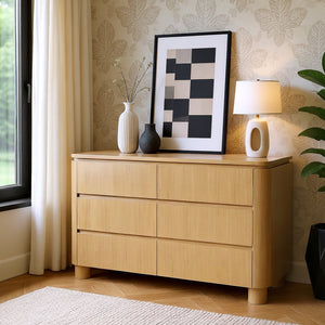 Butler Specialty Butler Genoa 60" 6-Drawer Light Brown Dresser — Kiln-Dried Wood, Soft-Close Glides, Transitional Style 6279492