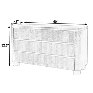 Butler Specialty Butler Genoa 60" 6-Drawer Light Brown Dresser — Kiln-Dried Wood, Soft-Close Glides, Transitional Style 6279492