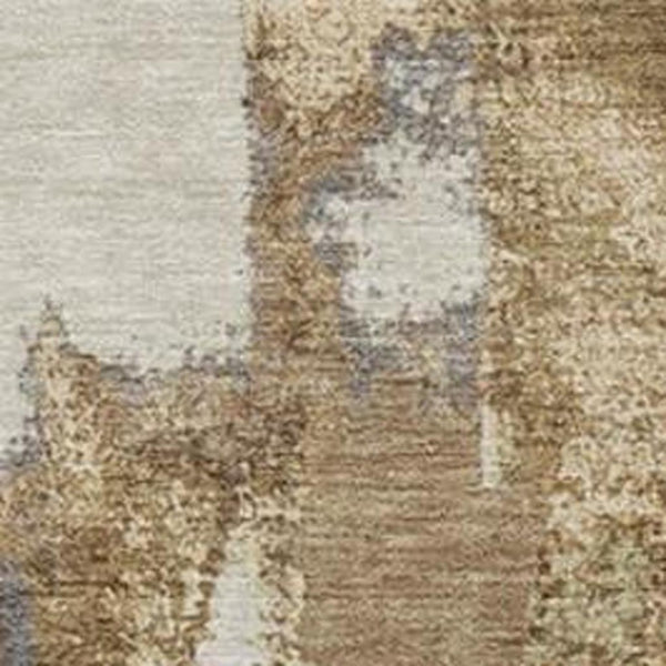 HomeRoots 5' Elegant Ivory and Gold Abstract Area Rug - Durable, Machine Washable for Indoor and Outdoor Use 9' X 12' 627951