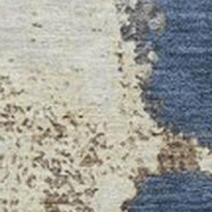 HomeRoots 5' Navy Blue and Gold Abstract Area Rug - Washable, Durable, Ideal for Indoor and Outdoor Use 10' X 14' 627958