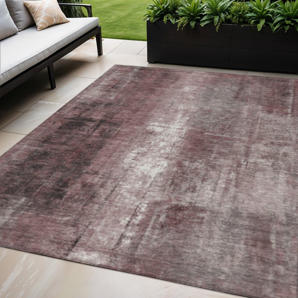 HomeRoots 5' Modern Blush and Ivory Abstract Indoor Outdoor Area Rug - Stylish, Durable, and Easy to Clean! 5' X 8' 627972