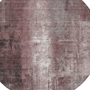 HomeRoots 5' Modern Blush and Ivory Abstract Indoor Outdoor Area Rug - Stylish, Durable, and Easy to Clean! 8' Round 627973