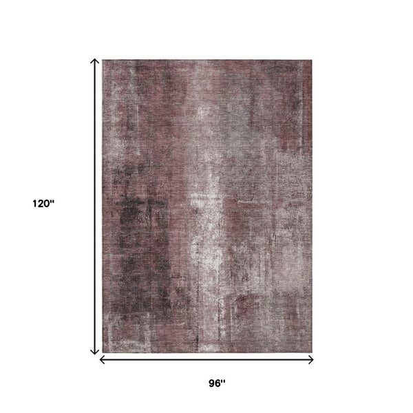 HomeRoots 5' Modern Blush and Ivory Abstract Indoor Outdoor Area Rug - Stylish, Durable, and Easy to Clean! 8' X 10' 627974