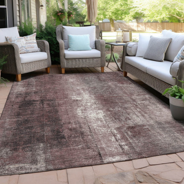 HomeRoots 5' Modern Blush and Ivory Abstract Indoor Outdoor Area Rug - Stylish, Durable, and Easy to Clean! 8' X 10' 627974