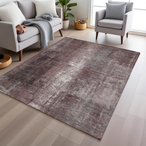 HomeRoots 5' Modern Blush and Ivory Abstract Indoor Outdoor Area Rug - Stylish, Durable, and Easy to Clean! 8' X 10' 627974