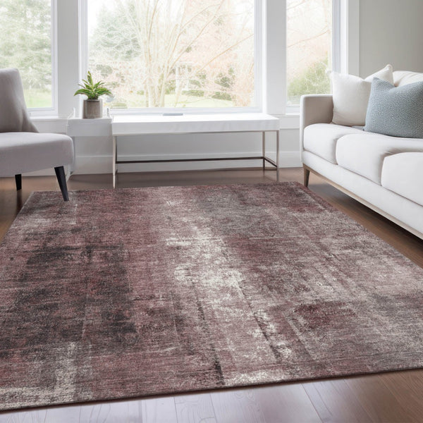 HomeRoots 5' Modern Blush and Ivory Abstract Indoor Outdoor Area Rug - Stylish, Durable, and Easy to Clean! 8' X 10' 627974
