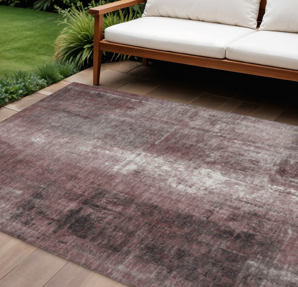HomeRoots 5' Modern Blush and Ivory Abstract Indoor Outdoor Area Rug - Stylish, Durable, and Easy to Clean! 9' X 12' 627975