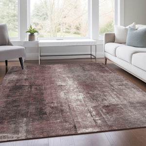 HomeRoots 5' Modern Blush and Ivory Abstract Indoor Outdoor Area Rug - Stylish, Durable, and Easy to Clean! 10' X 14' 627976
