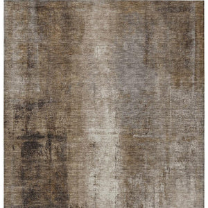 HomeRoots 5' Modern Abstract Brown and Ivory Washable Area Rug for Indoor and Outdoor Spaces, Easy Care 9' X 12' 627981
