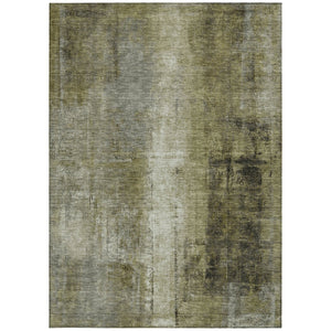 HomeRoots 5' Olive Green and Ivory Abstract Area Rug - Stylish, Durable, and Washable for Indoor or Outdoor Use 8' X 10' 627998