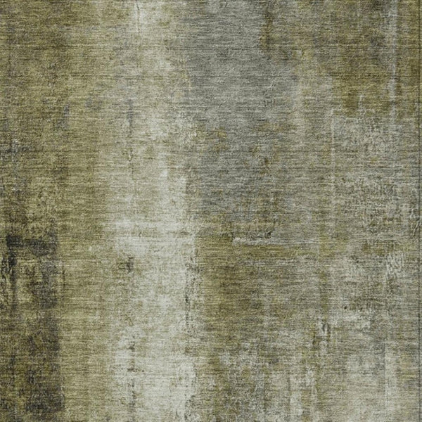 HomeRoots 5' Olive Green and Ivory Abstract Area Rug - Stylish, Durable, and Washable for Indoor or Outdoor Use 8' X 10' 627998