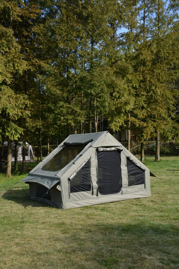 English Elm Inflatable Glamping Tent 4 Season Waterproof Air Beam Frame Shelter for 4 to 6 Persons Army Green W640P244860