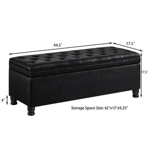 English Elm Upholstered Tufted Linen Storage Bench with Spindle Legs for Bedroom Entryway W2186P151305