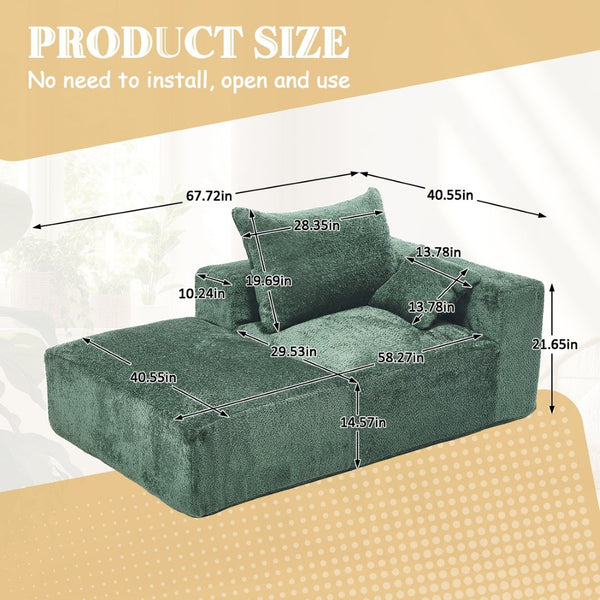 English Elm United Memory Foam 2-Seater Couch - Soft Chenille, No Assembly, Compact Design For Small Spaces W1568P222614-GIGA