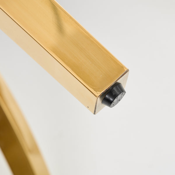 English Elm Mid Century Modern Dining Chairs with Copper Nail Trim, Plush High-Density Foam Seats, Brushed Steel Legs Black W1143P314903