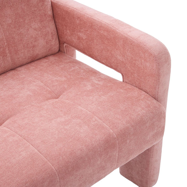 English Elm Nordic Ergonomic Double Armchair Upholstered Chenille Sofa 2-Seater Compact Lounge Chair 550LB Capacity Pink W395P380535