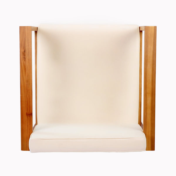 English Elm Christopher Knight Home® - Patio Armchair Set Of 2 - Stylish Acacia Wood Chairs With Beige Cushions For Outdoor Comfort N779P195382B