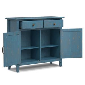 English Elm Connaught Coastal Cottage Pine Cabinet with Raised Panel Doors for Narrow Entryways B136P436038