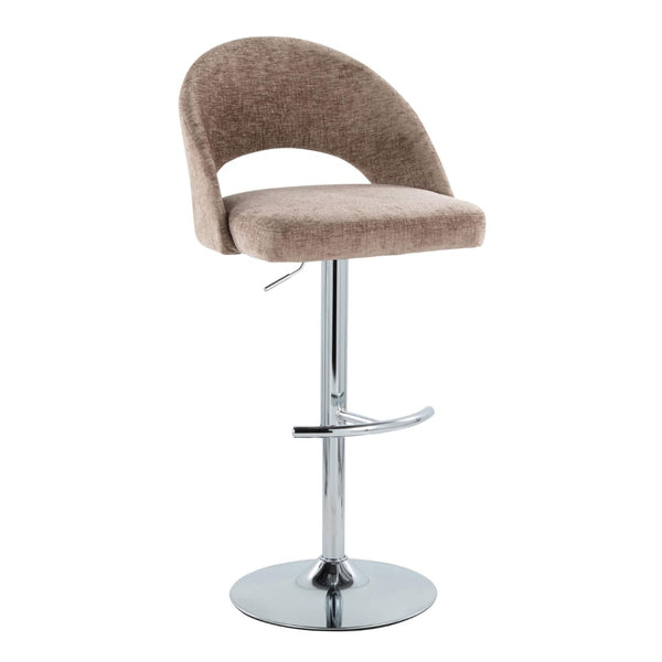 English Elm Adjustable Swivel Barstools Set of 2 Fabric Seat Black Metal Base Kitchen Counter Brown B202S02004