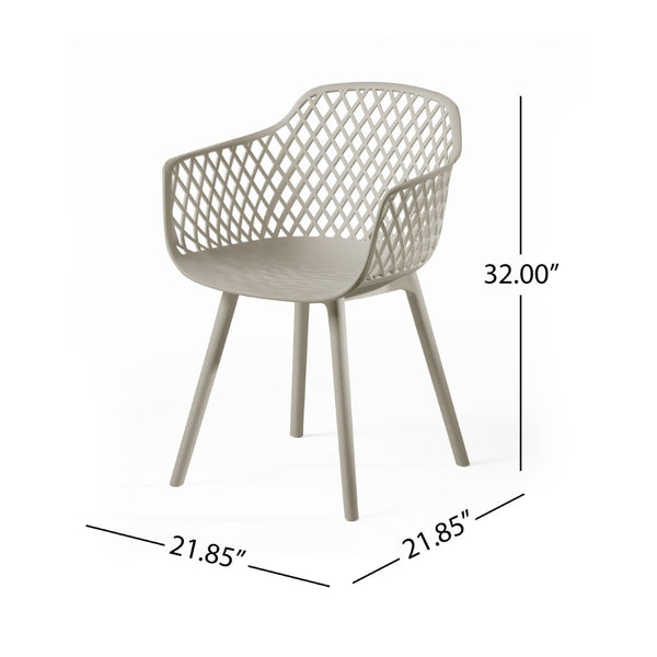 English Elm Poppy Outdoor Dining Chairs Set of 2 Diamond Mesh Geometric Modern Patio Seating Camel N776P414399C