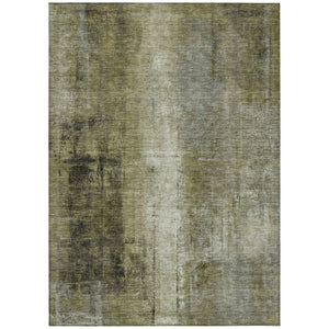 HomeRoots 5' Olive Green and Ivory Abstract Area Rug - Stylish, Durable, and Washable for Indoor or Outdoor Use 10' X 14' 628000