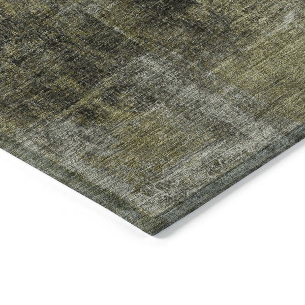 HomeRoots 5' Olive Green and Ivory Abstract Area Rug - Stylish, Durable, and Washable for Indoor or Outdoor Use 10' X 14' 628000