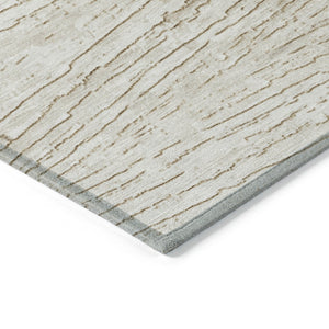 HomeRoots 5' Durable Striped Indoor Outdoor Area Rug - Classic Ivory and Beige, Easy Care for Any Space 5' X 8' 628020