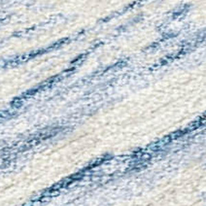 HomeRoots 5' Durable Sky Blue and Ivory Striped Area Rug - Perfect for Indoor and Outdoor Spaces, Easy Care! 8' X 10' 628034
