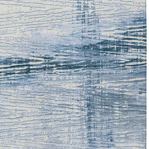 HomeRoots 5' Durable Sky Blue and Ivory Striped Area Rug - Perfect for Indoor and Outdoor Spaces, Easy Care! 9' X 12' 628035