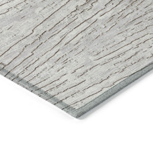 HomeRoots 5' Durable Taupe and Ivory Striped Washable Area Rug for Indoor and Outdoor Use – Easy Care! 8' Round 628039