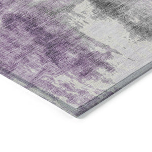 HomeRoots 5' Abstract Purple and Ivory Area Rug - Stylish, Washable, Indoor/Outdoor Decor for Any Space 5' X 8' 628056