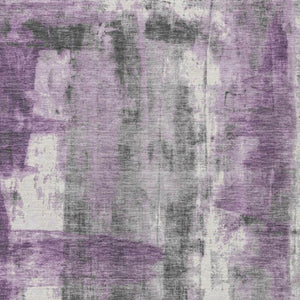 HomeRoots 5' Abstract Purple and Ivory Area Rug - Stylish, Washable, Indoor/Outdoor Decor for Any Space 5' X 8' 628056