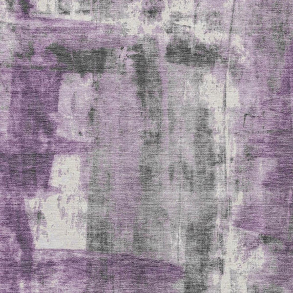 HomeRoots 5' Abstract Purple and Ivory Area Rug - Stylish, Washable, Indoor/Outdoor Decor for Any Space 8' X 10' 628058
